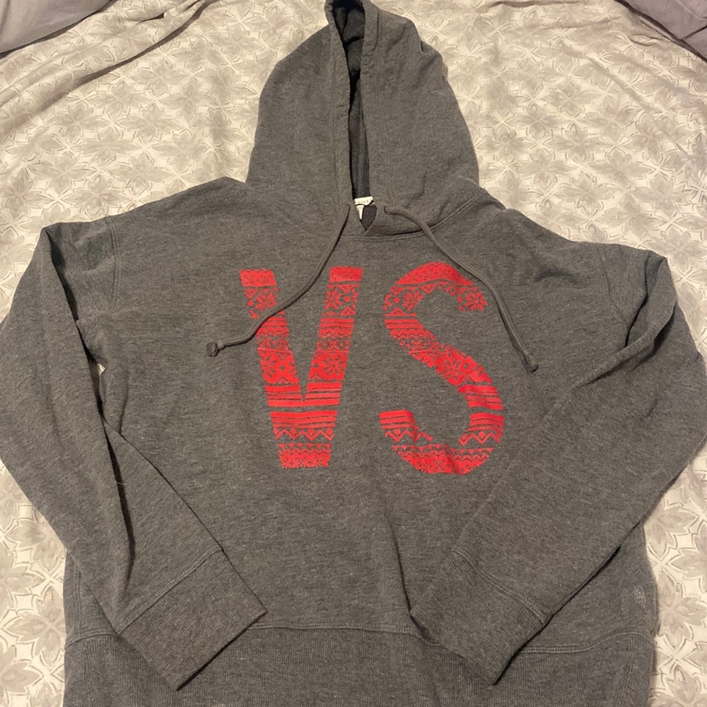 Victoria secret grey and red hoodie size medium - Picture 1 of 5